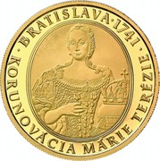 Slovakia 100 Euro Bratislava Coronations - 275th anniversary of the coronation of Maria Theresa 2016 Proof ∙ BRATISLAVA ∙ 1741 ∙ KORUNOVÁCIA MÁRIE TERÉZIE coin reverse Slovakia 100 Euro Bratislava Coronations - 275th anniversary of the coronation of Maria Theresa 2016 Proof ∙ BRATISLAVA ∙ 1741 ∙ KORUNOVÁCIA MÁRIE TERÉZIE coin reverse
