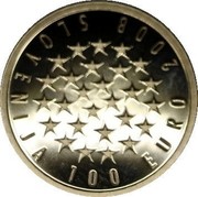Slovenia 100 Euro EU Presidency 2008 Proof KM# 79 PREDSEDOVANJE EVROPSKI UNIJI - JANUAR - JUNIJ 2008 FACTA LOQUUNTUR coin reverse Slovenia 100 Euro EU Presidency 2008 Proof KM# 79 PREDSEDOVANJE EVROPSKI UNIJI - JANUAR - JUNIJ 2008 FACTA LOQUUNTUR coin reverse