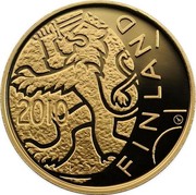 Finland 100 Euro Finnish Lion 2010 P Proof KM# 150 2010 FINLAND coin reverse Finland 100 Euro Finnish Lion 2010 P Proof KM# 150 2010 FINLAND coin reverse