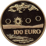 Finland 100 Euro Lappland Midnight Sun 2002 M J-M Proof KM# 109 100 EURO coin reverse Finland 100 Euro Lappland Midnight Sun 2002 M J-M Proof KM# 109 100 EURO coin reverse