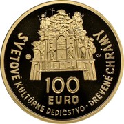 Slovakia 100 Euro Wooden Churches 2010 Proof KM# 113 100 EURO SVETOVÉ KULTÚRNE DEDIČSTVO DREVENÉ CHRÁMY coin obverse Slovakia 100 Euro Wooden Churches 2010 Proof KM# 113 100 EURO SVETOVÉ KULTÚRNE DEDIČSTVO DREVENÉ CHRÁMY coin obverse