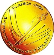 Slovenia 100 Euro World Ski Jumping Championships - Planica 2010 Proof KM# 99 PLANICA 2010 SVETOVNO PRVENSTVO V POLETIH coin reverse Slovenia 100 Euro World Ski Jumping Championships - Planica 2010 Proof KM# 99 PLANICA 2010 SVETOVNO PRVENSTVO V POLETIH coin reverse