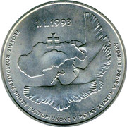 Slovakia 100 Korun Independence 1993 MK KM# 16 1.1.1993 ZLOŽME ROZTRATENÉ PRÚTY SVÄTOPLUKOVE V PEVNY ZVÄZOK V SRDCI EURÓPY coin reverse Slovakia 100 Korun Independence 1993 MK KM# 16 1.1.1993 ZLOŽME ROZTRATENÉ PRÚTY SVÄTOPLUKOVE V PEVNY ZVÄZOK V SRDCI EURÓPY coin reverse