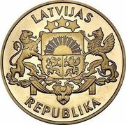 Latvia 100 Latu 75th Anniversary Declaration of Independence (1993) Proof KM# 20 LATVIJAS REPUBLIKA coin obverse Latvia 100 Latu 75th Anniversary Declaration of Independence (1993) Proof KM# 20 LATVIJAS REPUBLIKA coin obverse