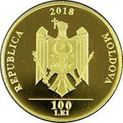 Moldova 100 Lei Constantin Negruzzi 2018 Proof REPUBLICA 2018 MOLDOVA 100 LEI coin obverse Moldova 100 Lei Constantin Negruzzi 2018 Proof REPUBLICA 2018 MOLDOVA 100 LEI coin obverse