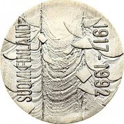 Finland 100 Markkaa 75th Anniversary of Independence 1992 M-S KM# 71 SUOMI FINLAND 1917-1992 coin obverse Finland 100 Markkaa 75th Anniversary of Independence 1992 M-S KM# 71 SUOMI FINLAND 1917-1992 coin obverse