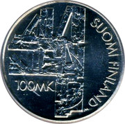 Finland 100 Markkaa Aleksis Kivi 2000 FI T-M KM# 94 ALEKSIS KIVI 2000 T coin obverse Finland 100 Markkaa Aleksis Kivi 2000 FI T-M KM# 94 ALEKSIS KIVI 2000 T coin obverse