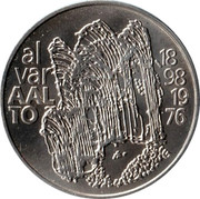 Finland 100 Markkaa Alvar Aalto 1998 M-G KM# 87 ALVAR AALTO 1898 1976 G coin obverse Finland 100 Markkaa Alvar Aalto 1998 M-G KM# 87 ALVAR AALTO 1898 1976 G coin obverse