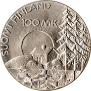 Finland 100 Markkaa Disabled War Veterans Association 1990 P-M KM# 67 SUOMI FINLAND 100 MK coin reverse Finland 100 Markkaa Disabled War Veterans Association 1990 P-M KM# 67 SUOMI FINLAND 100 MK coin reverse