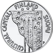 Finland 100 Markkaa Helsinki Cultural Capital 2000 P-M KM# 93 CULTURAL CAPITAL FINLAND SUOMI coin obverse Finland 100 Markkaa Helsinki Cultural Capital 2000 P-M KM# 93 CULTURAL CAPITAL FINLAND SUOMI coin obverse