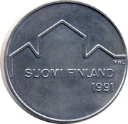 Finland 100 Markkaa World Ice Hockey Championships 1991 L-M KM# 69 M*L SUOMI FINLAND 1991 coin obverse Finland 100 Markkaa World Ice Hockey Championships 1991 L-M KM# 69 M*L SUOMI FINLAND 1991 coin obverse