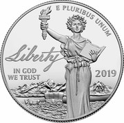 USA $100 Preamble to the Declaration of Independence 2019 W Proof; Maximum authorized mintage UNITED STATES OF AMERICA $100 1 OZ. .9995 PLATINUM W DE PLM coin reverse USA $100 Preamble to the Declaration of Independence 2019 W Proof; Maximum authorized mintage UNITED STATES OF AMERICA $100 1 OZ. .9995 PLATINUM W DE PLM coin reverse