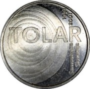 Slovenia 100 Tolarjev Tolar Anniversary 2001 KM# 42 TOLAR SAMOSTOJNA SLOVENIJA 1991 2001 coin reverse Slovenia 100 Tolarjev Tolar Anniversary 2001 KM# 42 TOLAR SAMOSTOJNA SLOVENIJA 1991 2001 coin reverse