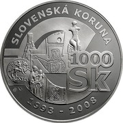 Slovakia 1000 Koruna Farewell To The Slovak Koruna 2008 Proof SLOVENSKÁ KORUNA BIATEC 1000 SK 1993 - 2008 coin reverse Slovakia 1000 Koruna Farewell To The Slovak Koruna 2008 Proof SLOVENSKÁ KORUNA BIATEC 1000 SK 1993 - 2008 coin reverse