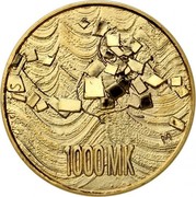 Finland 1000 Markkaa 75th Anniversary of Independence 1992 M-S KM# 72 1000 MK S M coin reverse Finland 1000 Markkaa 75th Anniversary of Independence 1992 M-S KM# 72 1000 MK S M coin reverse
