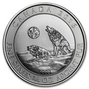 Canada 2 Dollars Howling Wolves 2016 KM# 1915 CANADA 2016 FINE SILVER 3/4 OZ 9999 ARGENT PUR MB coin reverse Canada 2 Dollars Howling Wolves 2016 KM# 1915 CANADA 2016 FINE SILVER 3/4 OZ 9999 ARGENT PUR MB coin reverse