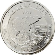 Canada 2 Dollars Polar Bear 2018 CANADA 2018 9999 FINE SILVER 1/2 OZ ARGENT PUR coin reverse Canada 2 Dollars Polar Bear 2018 CANADA 2018 9999 FINE SILVER 1/2 OZ ARGENT PUR coin reverse