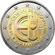 Slovakia 2 Euro (10 Years of Slovakian Membership in European Union) KM# 134 10. VÝROČIE VSTUPU DO EURÓPSKEJ ÚNIE SLOVENSKO coin obverse Slovakia 2 Euro (10 Years of Slovakian Membership in European Union) KM# 134 10. VÝROČIE VSTUPU DO EURÓPSKEJ ÚNIE SLOVENSKO coin obverse