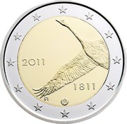 Finland 2 Euro 200 Years of Finland National Bank 2011 Proof KM# 163 2011 1811 FI coin obverse Finland 2 Euro 200 Years of Finland National Bank 2011 Proof KM# 163 2011 1811 FI coin obverse