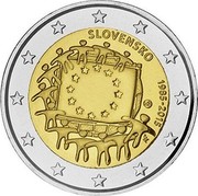 Slovakia 2 Euro (30 Years of EU Flag) SLOVENSKO 1985-2015 MK coin obverse Slovakia 2 Euro (30 Years of EU Flag) SLOVENSKO 1985-2015 MK coin obverse