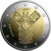 Latvia 2 Euro Centenary of the Baltic States 2018 KM# 195 2 EURO LL coin reverse Latvia 2 Euro Centenary of the Baltic States 2018 KM# 195 2 EURO LL coin reverse