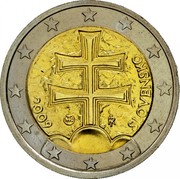 Slovakia 2 Euro Coat of Arms 2011 KM# 102 YEAR SLOVENSKO coin obverse Slovakia 2 Euro Coat of Arms 2011 KM# 102 YEAR SLOVENSKO coin obverse