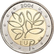 Finland 2 Euro Enlargement of the EU 2004 M M Proof KM# 114 2004 EU MM coin obverse Finland 2 Euro Enlargement of the EU 2004 M M Proof KM# 114 2004 EU MM coin obverse