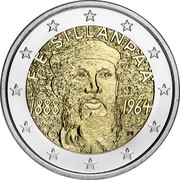 Finland 2 Euro Frans Eemil Sillanpaa 2013 Proof KM# 193 F. E. SILLANPÄÄ 2013 1888 1964 coin obverse Finland 2 Euro Frans Eemil Sillanpaa 2013 Proof KM# 193 F. E. SILLANPÄÄ 2013 1888 1964 coin obverse