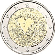Finland 2 Euro Human rights 2008 Proof KM# 143 2008 HUMAN RIGHTS FI K coin obverse Finland 2 Euro Human rights 2008 Proof KM# 143 2008 HUMAN RIGHTS FI K coin obverse