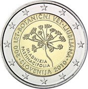 Slovenia 2 Euro Ljubljana Botanical Garden 2010 Proof KM# 94 200 LET ∙ BOTANICNI VRT ∙ LJUBLJANA ∙ SLOVENIJA 2010 ∙ HLADNIKIA PASTINACIFOLIA coin obverse Slovenia 2 Euro Ljubljana Botanical Garden 2010 Proof KM# 94 200 LET ∙ BOTANICNI VRT ∙ LJUBLJANA ∙ SLOVENIJA 2010 ∙ HLADNIKIA PASTINACIFOLIA coin obverse
