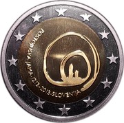 Slovenia 2 Euro Postojna Cave 2013 KM# 112 POSTOJNSKA JAMA. 1213 - 2013. SLOVENIJA coin obverse Slovenia 2 Euro Postojna Cave 2013 KM# 112 POSTOJNSKA JAMA. 1213 - 2013. SLOVENIJA coin obverse