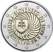Slovakia 2 Euro (Slovak Presidency of the Council of the EU) ∙ SLOVENSKO ∙ PREDSEDNÍCTVO SR V RADE EÚ VP 2016 coin obverse Slovakia 2 Euro (Slovak Presidency of the Council of the EU) ∙ SLOVENSKO ∙ PREDSEDNÍCTVO SR V RADE EÚ VP 2016 coin obverse