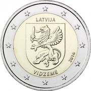 Latvia 2 Euro Vidzeme 2016 KM# 176 LATVIJA VIDZEME 2016 coin obverse Latvia 2 Euro Vidzeme 2016 KM# 176 LATVIJA VIDZEME 2016 coin obverse