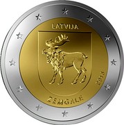 Latvia 2 Euro Zemgale 2018 BU Coincard, or In coincard set LATVIJA 2018 ZEMGALE coin obverse Latvia 2 Euro Zemgale 2018 BU Coincard, or In coincard set LATVIJA 2018 ZEMGALE coin obverse