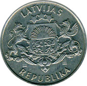 Latvia 2 Lati 75th Anniversary Declaration of Independence (1993) KM# 18 LATVIJAS REPUBLIKA coin obverse Latvia 2 Lati 75th Anniversary Declaration of Independence (1993) KM# 18 LATVIJAS REPUBLIKA coin obverse