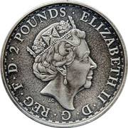 UK 2 Pounds Britannia antique finnish 2017 | BRITANNIA | 2017 | 1 OZ | 999 | FINE | SILVER | NATHAN coin obverse