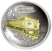 Canada 20 Dollars C.N.R. FA-1 Diesel Electric Locomotive 2003 Proof KM# 484 CANADA 20 DOLLARS coin reverse
