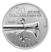 Canada 20 Dollars Canoe 2011 KM# 1176 20 DOLLARS FINE SILVER 9999 9999 ARGENT PURE 2011 CANADA coin reverse Canada 20 Dollars Canoe 2011 KM# 1176 20 DOLLARS FINE SILVER 9999 9999 ARGENT PURE 2011 CANADA coin reverse