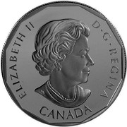 Canada 20 Dollars Daffy Duck 2015 Proof KM# 1978 ELIZABETH II D. G. REGINA CANADA coin obverse