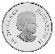 Canada 20 Dollars Holiday Pine Cones - Ruby 2010 Proof KM# 1066 20 DOLLARS ELIZABETH II coin obverse Canada 20 Dollars Holiday Pine Cones - Ruby 2010 Proof KM# 1066 20 DOLLARS ELIZABETH II coin obverse