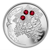 Canada 20 Dollars Holiday Pine Cones - Ruby 2010 Proof KM# 1066 CANADA 2010 coin reverse Canada 20 Dollars Holiday Pine Cones - Ruby 2010 Proof KM# 1066 CANADA 2010 coin reverse