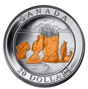 Canada 20 Dollars Hopewell Rocks 2004 Proof KM# 838 CANADA SW 20 DOLLARS coin reverse Canada 20 Dollars Hopewell Rocks 2004 Proof KM# 838 CANADA SW 20 DOLLARS coin reverse