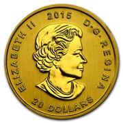 Canada 20 Dollars Howling Wolf 2015 ELIZABETH II 2015 D. G. REGINA 20 DOLLARS coin obverse Canada 20 Dollars Howling Wolf 2015 ELIZABETH II 2015 D. G. REGINA 20 DOLLARS coin obverse