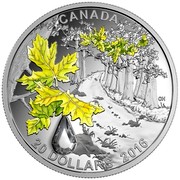 Canada 20 Dollars Jewel of the Rain Bigleaf Maple 2016 Proof KM# 2162 CANADA 20 DOLLARS 2016 coin reverse