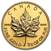 Canada 20 Dollars Maple Leaf BU 2006 CANADA 9999 FINE GOLD 1/2 OZ OR PUR 9999 coin reverse Canada 20 Dollars Maple Leaf BU 2006 CANADA 9999 FINE GOLD 1/2 OZ OR PUR 9999 coin reverse