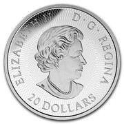 Canada 20 Dollars Maple Leaf Maze 2016 Proof KM# 2165 ELIZABETH II D. G. REGINA 20 DOLLARS coin obverse