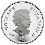 Canada 20 Dollars Sapphire Crystal Snowflake 2008 Proof KM# 872 20 DOLLARS ELIZABETH II coin obverse Canada 20 Dollars Sapphire Crystal Snowflake 2008 Proof KM# 872 20 DOLLARS ELIZABETH II coin obverse