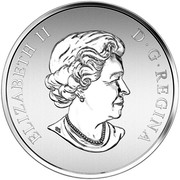 Canada 20 Dollars Star Trek Enterprise 2016 Specimen KM# 2151 ELIZABETH II D ∙ G ∙ REGINA coin obverse Canada 20 Dollars Star Trek Enterprise 2016 Specimen KM# 2151 ELIZABETH II D ∙ G ∙ REGINA coin obverse