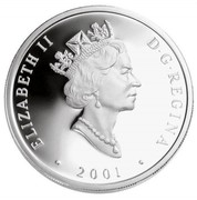 Canada 20 Dollars The Marco Polo 2001 Proof KM# 427 ELIZABETH II D ∙ G ∙ REGINA ∙ 2001 ∙ coin obverse Canada 20 Dollars The Marco Polo 2001 Proof KM# 427 ELIZABETH II D ∙ G ∙ REGINA ∙ 2001 ∙ coin obverse