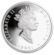 Canada 20 Dollars The Scotia 2001 Proof KM# 411 ELIZABETH II D ∙ G ∙ REGINA ∙ 2001 ∙ coin obverse Canada 20 Dollars The Scotia 2001 Proof KM# 411 ELIZABETH II D ∙ G ∙ REGINA ∙ 2001 ∙ coin obverse